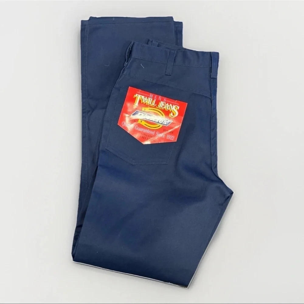 Dickies Navy Blue Twill Pants 31x34 NWT 90s Rare Workwear Vintage